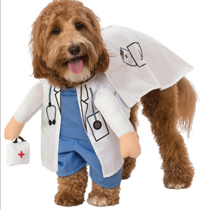 Pet Halloween Costume Walking Vet Nurse Doctor Step in Shirt Attached Arms sz.S